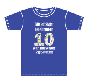 Gift of Sight Celebration T-Shirt - 10 Year Anniversary - Southern Eye Bank