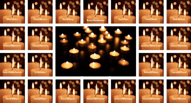 virtual candlelight ceremony candles burning