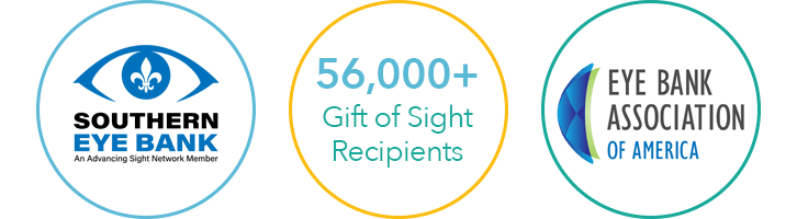 Southern Eye Bank logo 56,000 gift of sight recipients eye bank association of america